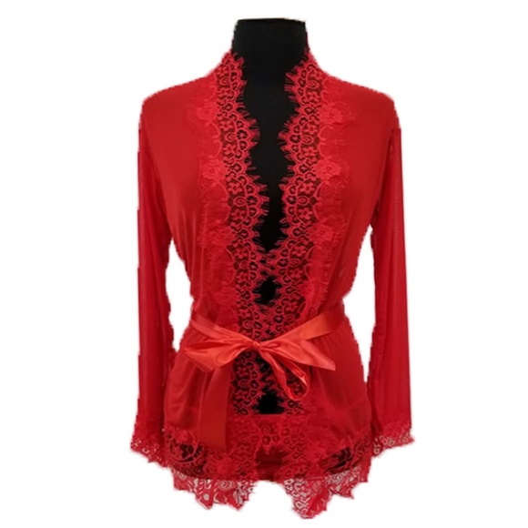 Hooked On Love Intimates Sleepwear Sexy Red Lace Lingerie Sheer